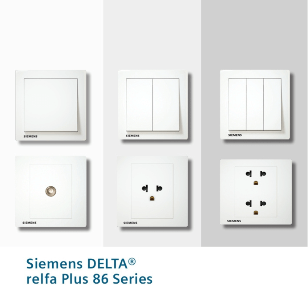 ชุดสวิตซ์ 2 ทาง 3 ช่อง SIEMENS ซีรีส์ RELFA PLUS ขนาด 86 มม. สีขาว_5